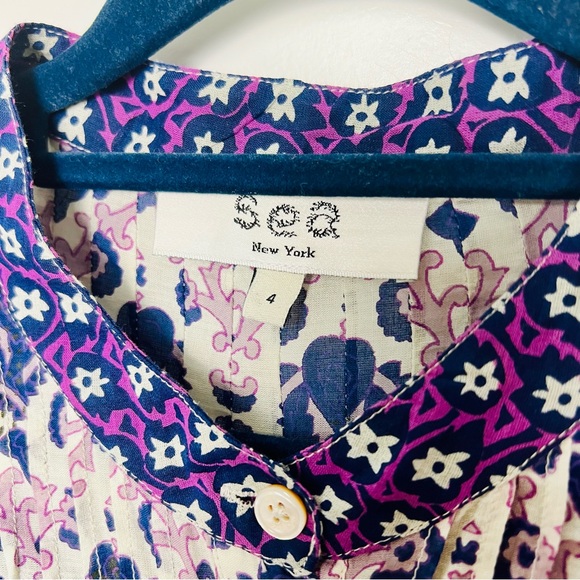 Sea New York Brigitte Border Ruffle Romper in Violet Purple Cotton 4 Small - Picture 5 of 15